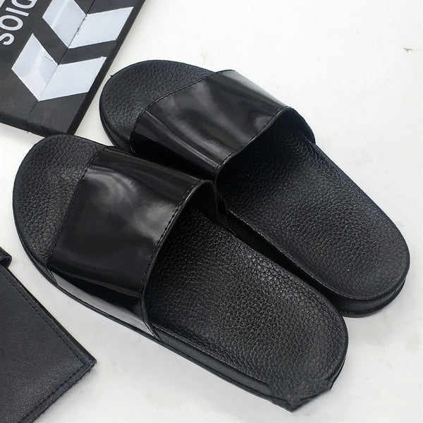 Unisex Leather Strap Plastic Slip-on Comfort Shoes