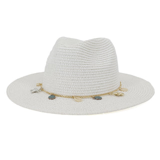 Buy white Women Outdoor Seaside Beach Hat with Charms