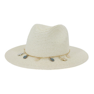 Buy milky-white Women Outdoor Seaside Beach Hat with Charms