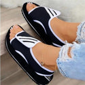 Women Color-Block Velcro Flat Sandals