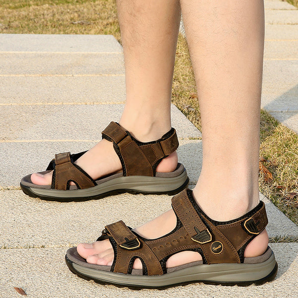 Men's Breathable Top Layer Leather Sandals