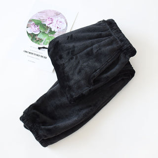 Buy black Unisex Soft Velvet Sweat Pants