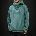 Men Solid Color Raglan Sleeve Hoodie