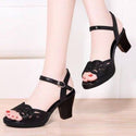 Mid-heel Rhinestone Sandal Strap Heels