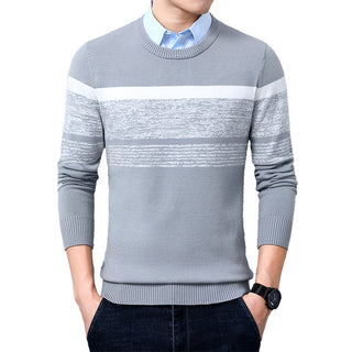 Buy grey-white Men Pullover Casual Sweater