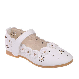 Buy white Girls Floral Embedded Shoes