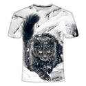 Unisex Cute Cat Print 3D Short Sleeve T-shirt