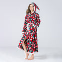 Christmas Fleece Hooded Plush Long Robe