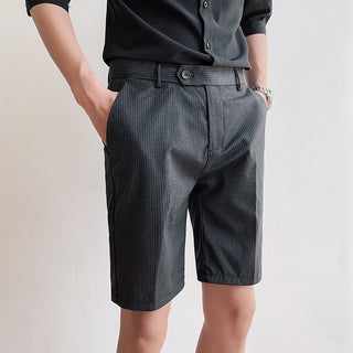 Men Business Casual Striped Shorts