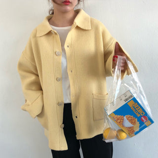 Buy yellow Loose Sleeve Cardigan Sweater