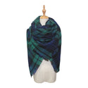 Women Cashmere Plaid Square Scarves