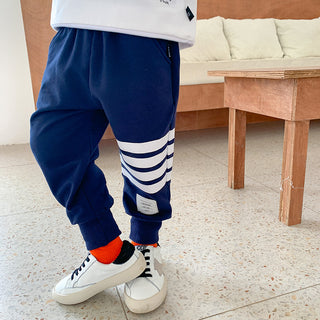 Buy blue Striped Comfortable Cotton Sweatpants