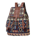 Ethnic Patterned Multi-Pocket Backpack