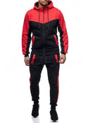 Men Casual Hooded Start Sweatshirt Suit