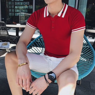 Buy red Men Casual Thin Polo Shirts