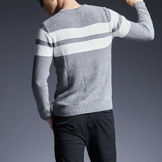 Buy gray Men Striped Cotton Sweater