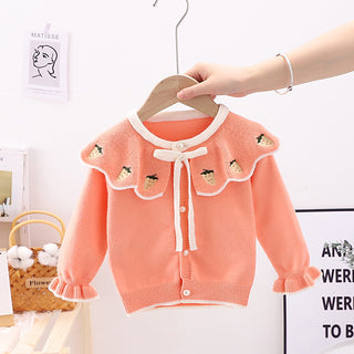 Buy orange Strawberry Cardigan Knitted Sweater