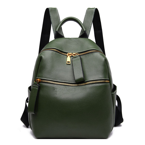 Small Leather Multi-Pocket Backpack