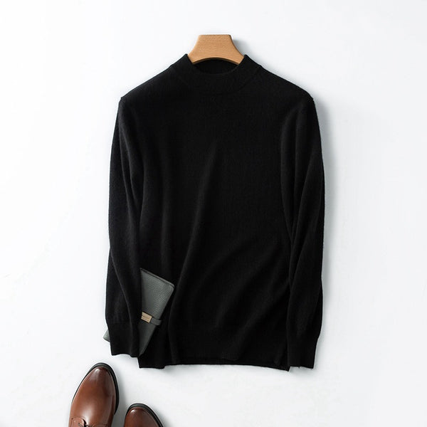 Men Cashmere Thin Solid Colored Sweater