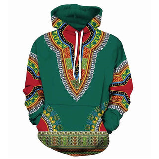 Buy green Men Ethnic Patterned Multi Colored Hoodie