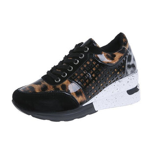 Buy leopard Sequined Leather Mesh Patterned Sneakers