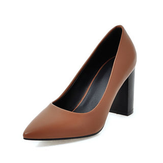 Buy brown Women High Quality PU Leather Heels