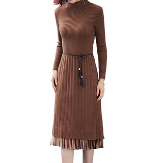 Long-sleeved Knitted Sweater Dress