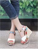 Women Floral High Heel Sandals