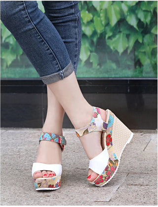 Buy white Women Floral High Heel Sandals