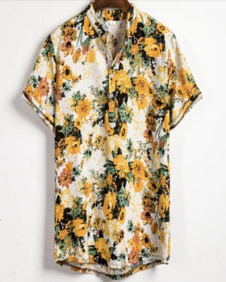 Buy yellow Men Contrast Color Printing Shirt