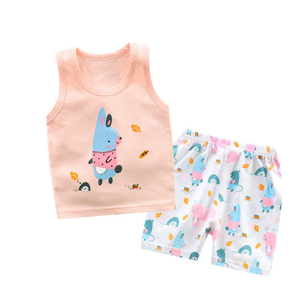 Two-Piece Sleeveless Shorts for Boys and Girls