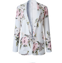 Floral Print Long Sleeve Cotton Blazer