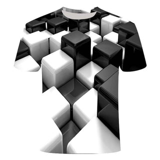 Buy xtl-245 Men Creative 3D Line Printing T-Shirt