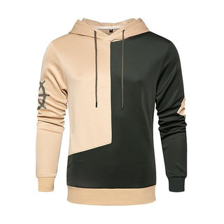 Buy khaki Men Round Neck Long Sleeve Hoodie