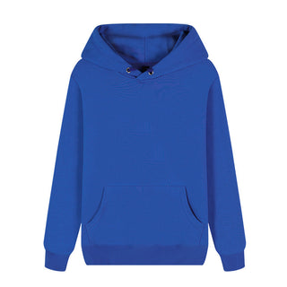 Buy dark-blue Unisex Plain Solid Colored Cotton Hoodie