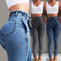 Women Belted Fringe Jeans