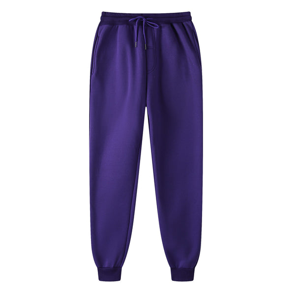 Unisex Cotton Solid Color Mid Waist Sweat Pants