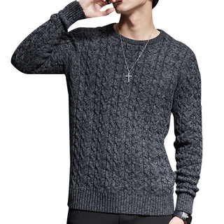 Buy grey Men Slim Round Neck Sweater