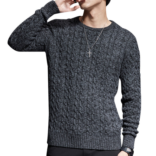 Men Slim Round Neck Sweater