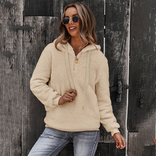 Buy khaki Fashion Women&#39;s Warm Loose Solid Color Sweater