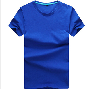 Buy blue Pure Cotton Solid Colored T-shirt