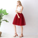 Puff Pleated Mesh A-Line Skirt