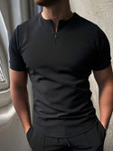 Men Short-Sleeved Patterned Polo T-Shirt