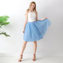 Puff Pleated Mesh A-Line Skirt