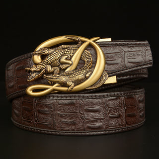 Buy c Patterned Real Cowhide Automatic Buckle Belt