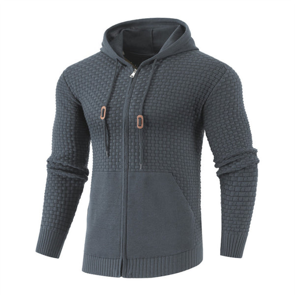 Men Four Seasons Knitting Zipper Hoodie