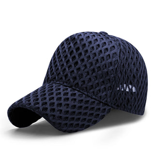 Buy navy-blue Unisex Hollow Mesh Domed Sun Hat