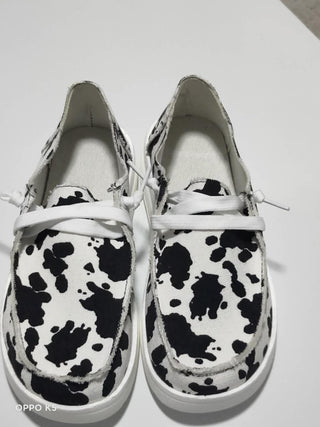 Buy cow-color Women&#39;s Retro Casual Flat Heel