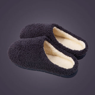 Solid Colored Wool Plush Slip-on Comfort Shoes