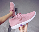 Solid Color Lace-up Flexible Sneakers